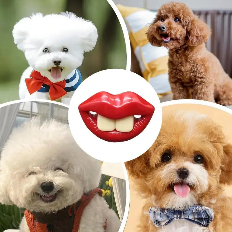 Silicone Pacifier For Dogs Funny Chew Toy Red Lips Dog Pacifier Soft Oral Health Care Teething Pet Teether For Small Puppy