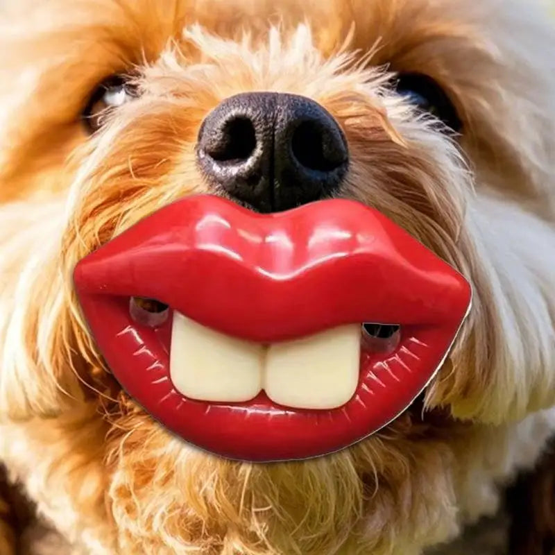 Silicone Pacifier For Dogs Funny Chew Toy Red Lips Dog Pacifier Soft Oral Health Care Teething Pet Teether For Small Puppy