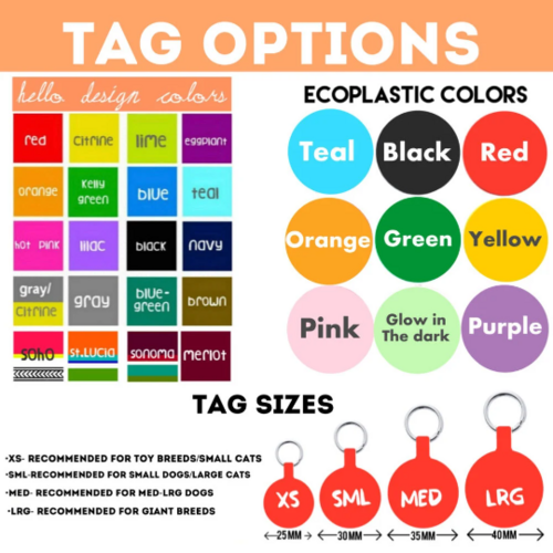 Hello Pet ID Tag Eco-Friendly Plastic Tag for Dogs and Cats