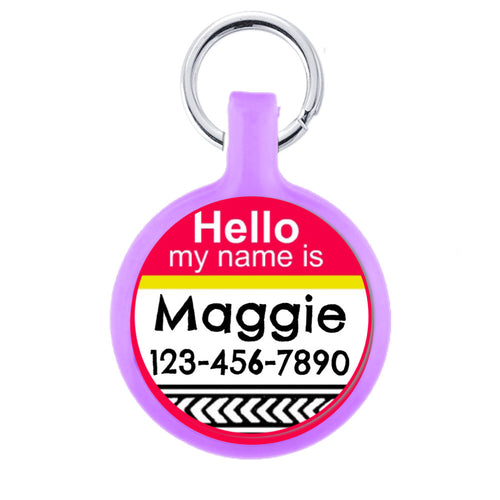 Hello Pet ID Tag Eco-Friendly Plastic Tag for Dogs and Cats