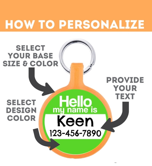Hello Pet ID Tag Eco-Friendly Plastic Tag for Dogs and Cats